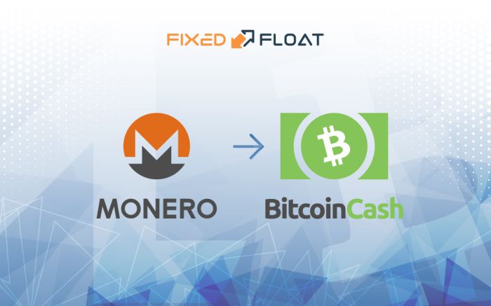 Câmbio Monero por Bitcoin Cash