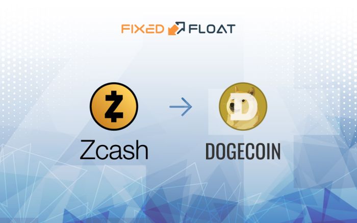 Câmbio Zcash por Dogecoin